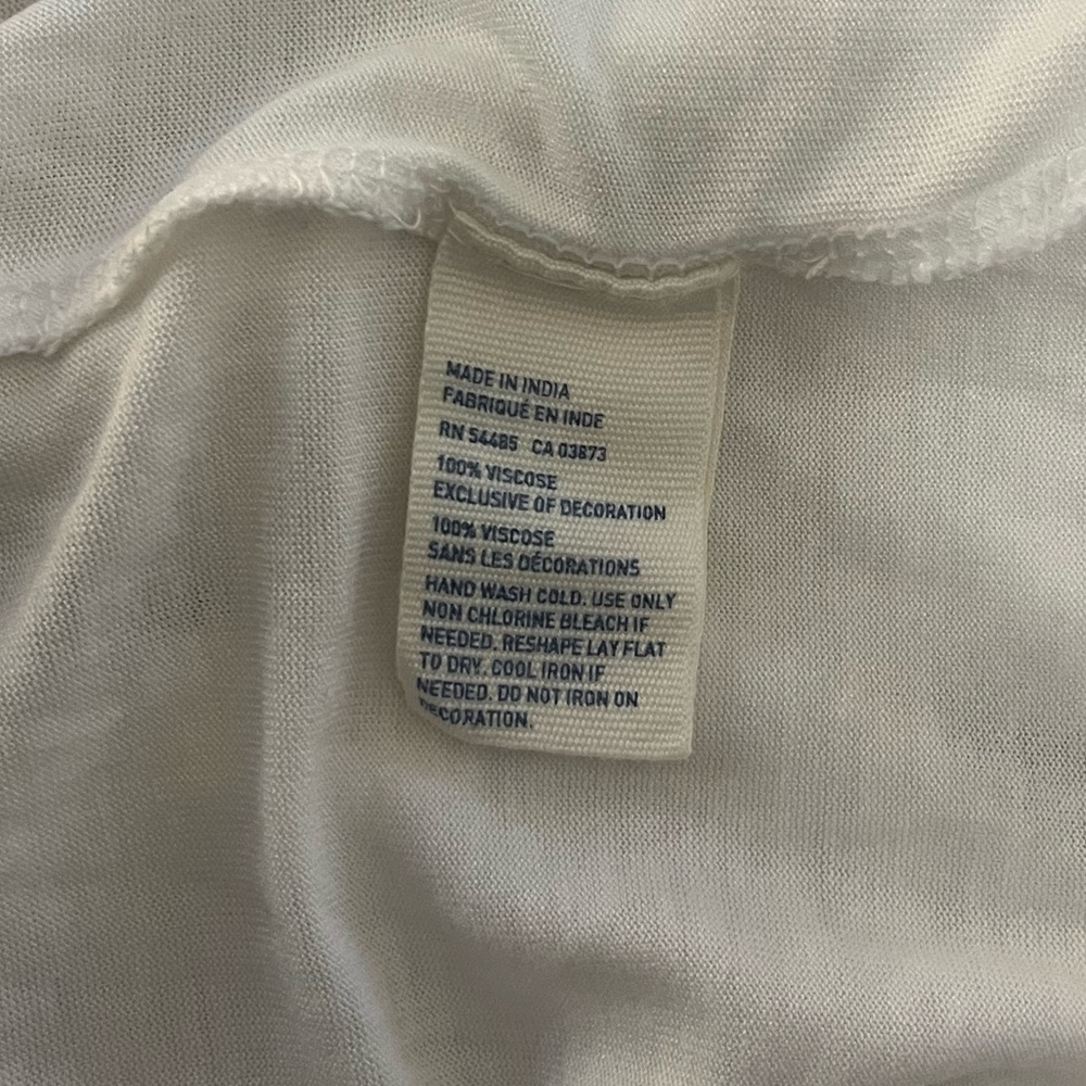 American Eagle Outfitters White Strapless, Tie Back, Beaded Babydoll Top, Size S - Picture 7 of 8